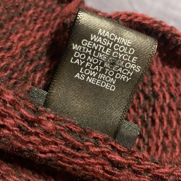 RUE21 Medium Long Open Front Cardigan Vest Burgundy & Black - Picture 11 of 13